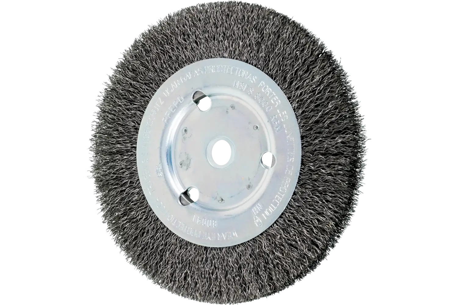 Picture of Pferd Crimped Wire Wheel Brush 6" Dia Narrow Face .012 Carbon Steel 5/8-1/2" Arbor